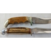Image 6 : LOT OF 2 - ANTLER HANDLE SKINNER KNIVES W/ SHEATHS