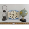 LOT OF 3 - VANDOR 8 DAY WALL MOUNT CLOCK, JEWEL LANTERN & CHADVALLEY GLOBE