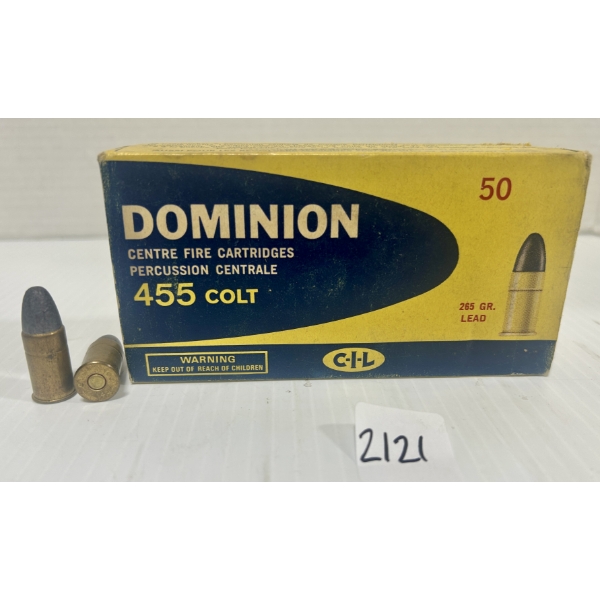 AMMO: 50X CIL .455 COLT - 265 GR LRN