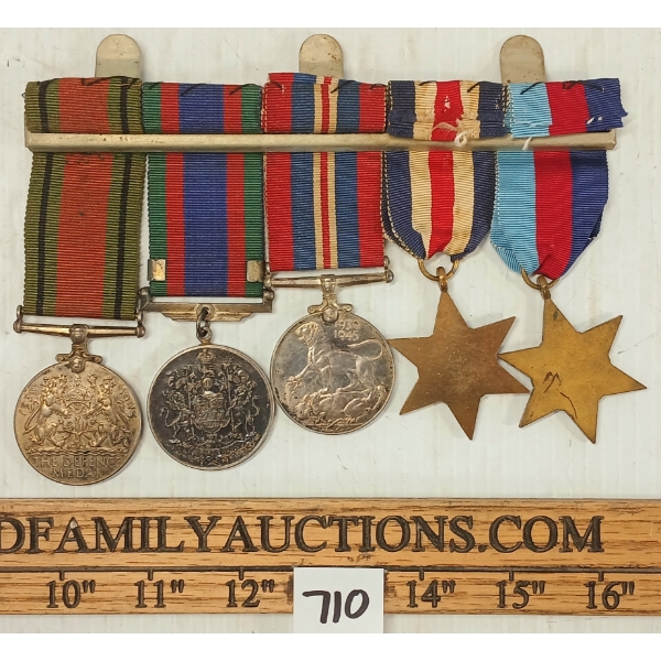 LOT OF 5 - WWII MEDALS W/ BAR - FRANCIS J. KNAGGS