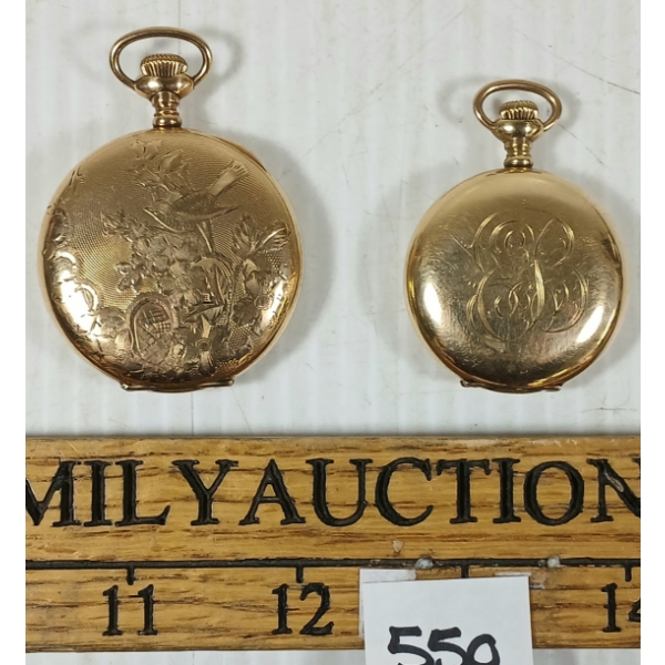 LOT OF 2 - POCKET WATCHES - INCL TISDALL CASHIER  & OMEGA A. W. C. CO.