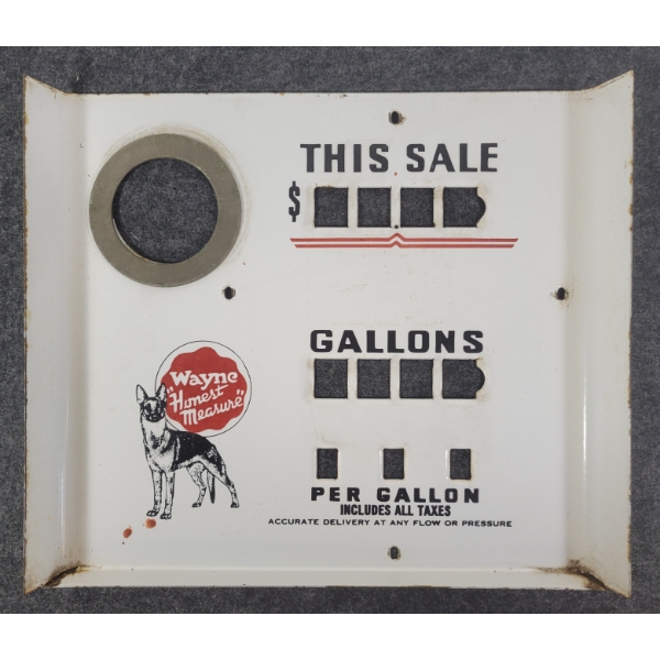 WAYNE "HONEST MEASURE" PORCELAIN GAS PUMP FACE PART