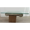 Image 3 : MOULDING TABLE BASE W/ GLASS TOP
