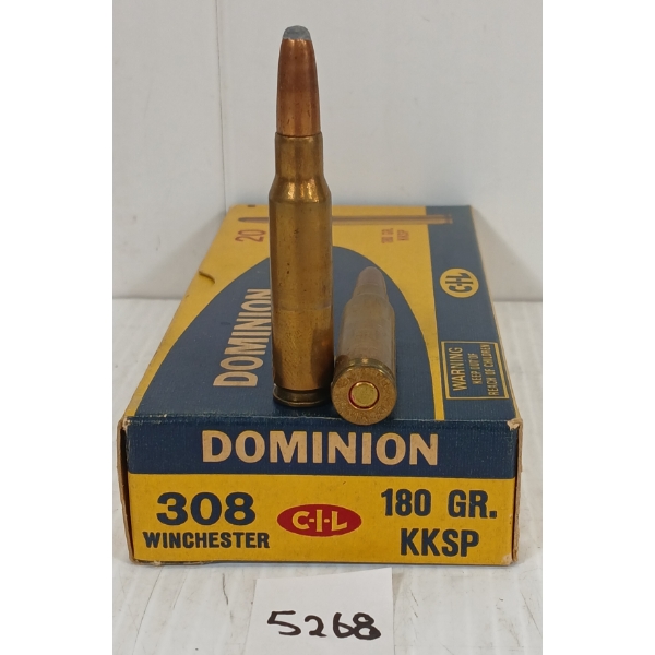 AMMO: 20X DOMINION .308 WIN - 180GR - KKSP