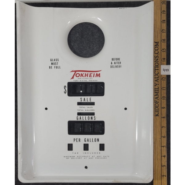 TOKHEIM PORCELAIN GAS PUMP FACE PART