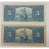 Image 2 : LOT OF 2 - 1937 CDN $5 BANKNOTES