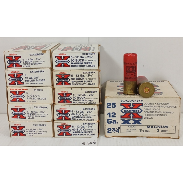AMMO: 75X W-W SUPER X 12GA 2 3/4IN - BUCK & #2 SHOT - INCL MAGNUM 
