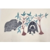 Image 2 : "GRAZING MUSK-OXEN" BY AGNES NANOVAK HOLMAN - STONECUT STENCIL