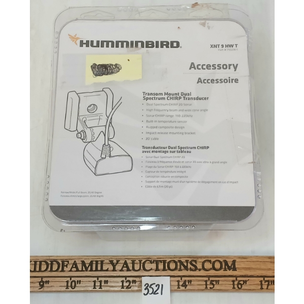 HUMMINBIRD TRANSOM MOUNT DUAL SPECTRUM CHIRP TRANSDUCER