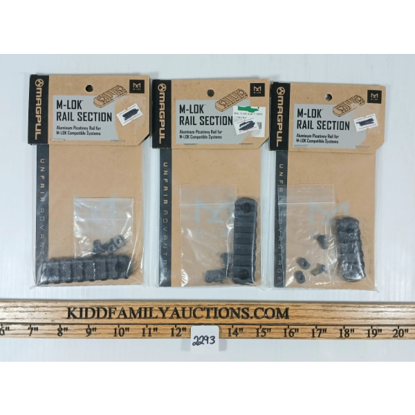 LOT OF 3 - MAGPUL M-LOK ALUMINUM RAIL SECTIONS
