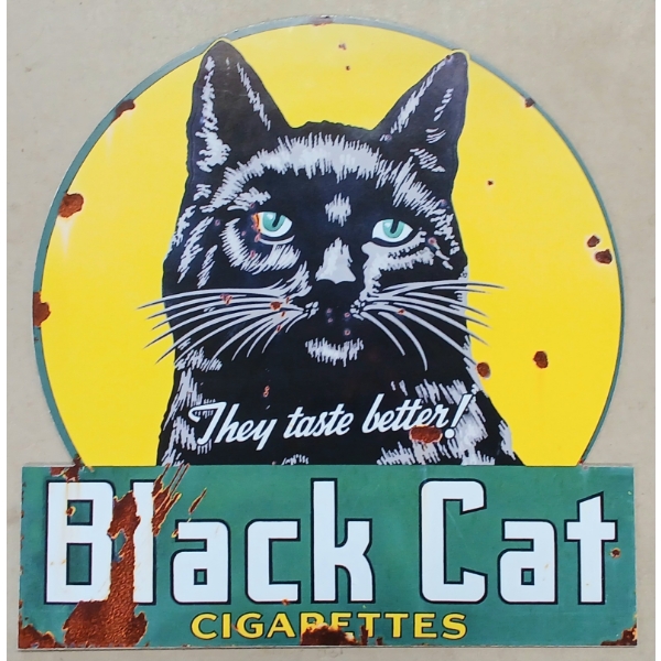 BLACK CAT CIGARETTES - SINGLE SIDED PLASTIC SIGN