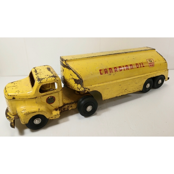 MINNITOYS PRESSED STEEL WHITE ROSE TANKER TRUCK
