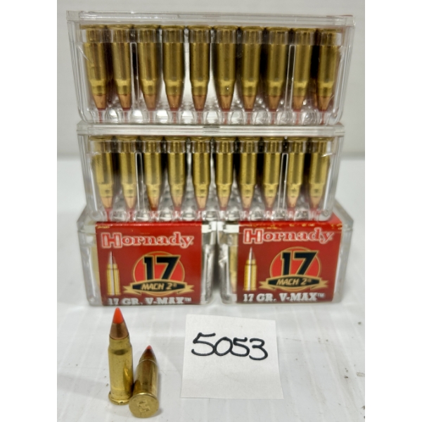 AMMO: 200X HORNADY .17 MACH 2 - 17 GR V-MAX