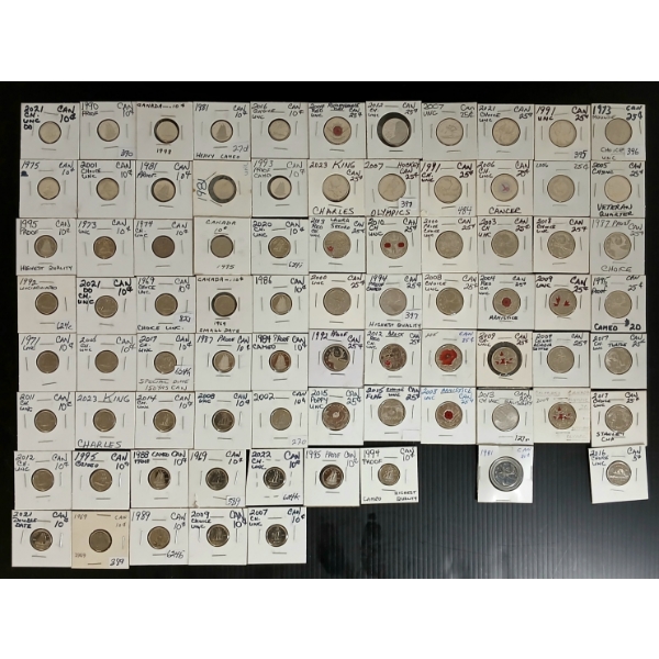 QTY OF CDN 10 & 25 CENT COINS - APPROX 1LBS