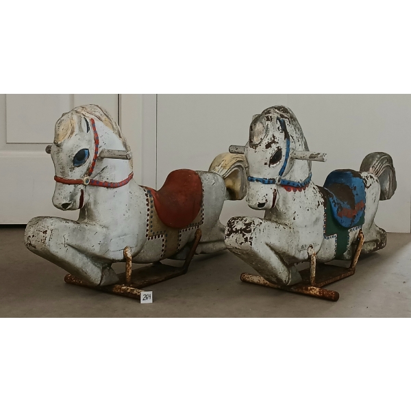 LOT OF 2 - SADDLE MATES CAST ALUMINUM HORSE RIDES