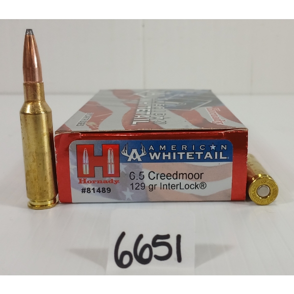 AMMO: 20X HORNADY 6.5 CREEDMOOR - 129 GR.