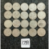 Image 1 : LOT OF 20 - 1945-1966 CDN 25 CENT COINS