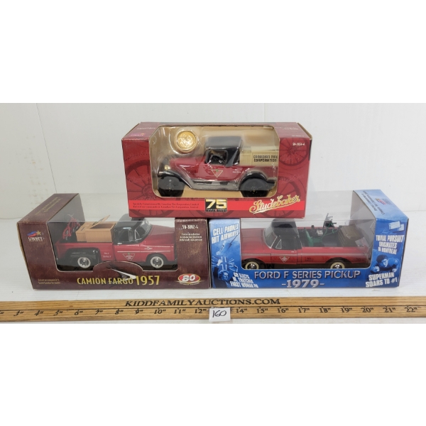LOT OF 3 - CANADIAN TIRE FORD PICKUP DIECAST COIN BANK MODELS - INCL 1922, 1957 & 1979