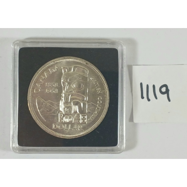 1958 CDN BRITISH COLUMBIA SILVER $1 COIN
