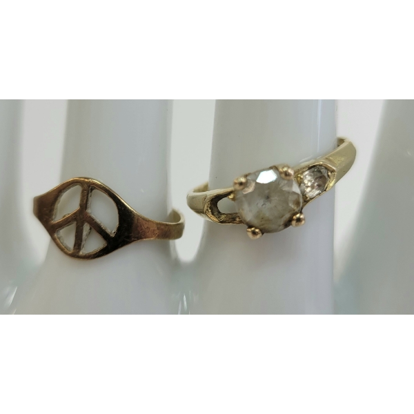 LOT OF 2 - 10 & 14KT GOLD RINGS
