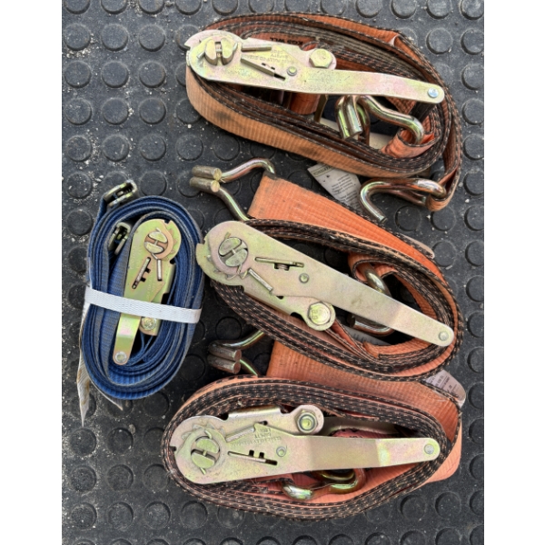 LOT OF 4 - 2 INCH RATCHET STRAPS
