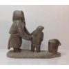Image 5 : MOTHER PULLING CHILD AWAY - SIGNED - STONE