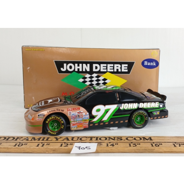 ACTION DIECAST JOHN DEERE CHAD LITTLE '97 STOCK CAR COIN BANK 