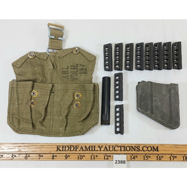 LOT OF 13 - LEE ENFIELD STRIPPER CLIPS, OILER, POUCH & NO. 4 .303 BRIT MAGAZINE - PAL REQ. 