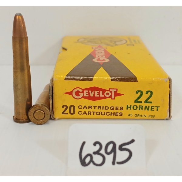 AMMO: 20X GEVELOT .22 HORNET - 45 GR. PSP