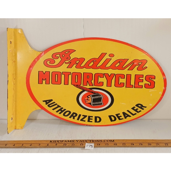 INDIAN MOTORCYCLES AUTHORIZED DEALER - DST FLANGE SIGN