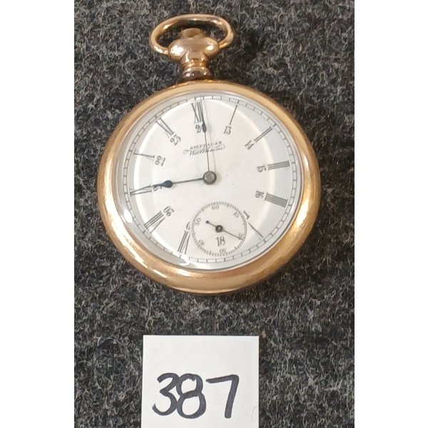 AMERICAN WALTHAM MODEL 7J 14K GOLD FILLED POCKET WATCH - GRADE NO. 20 - MODEL 1888