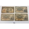Image 1 : LOT OF 4 - 1900 & 1923 DOMINION OF CANADA 25 CENT SHINPLASTERS