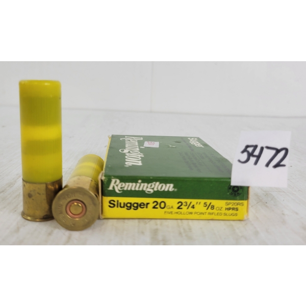 AMMO: 5X REMINGTON 20GA - 2-3/4IN - SLUGS