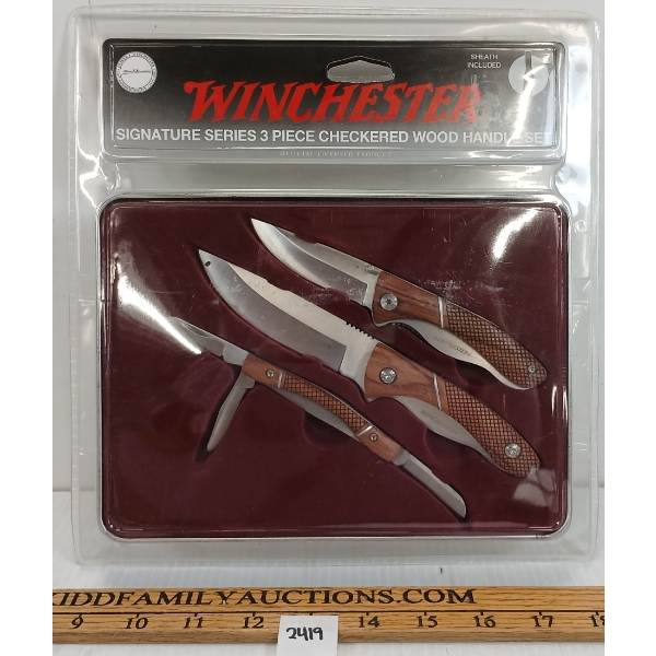 WINCHESTER 3 PC FOLDING KNIFE SET - SEALED