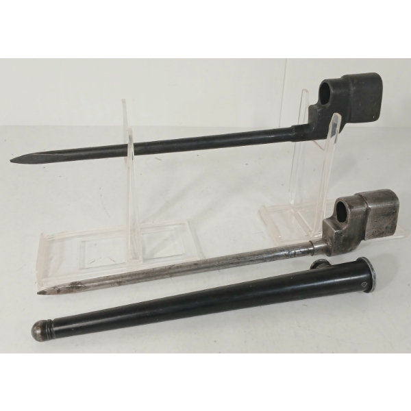 LOT OF 2 - LEE ENFIELD NO. 4 MK II SPIKE BAYONETS W/ SCABBARD