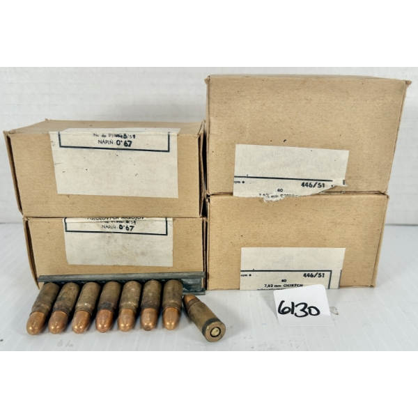 AMMO: 160X 7.62X25 MM TOKAREV - MILITARY FMJ
