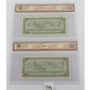 Image 2 : LOT OF 2 - 1954 CDN $1 REPLACEMENT BANKNOTES - BCS GRADED & SEQUENTIAL