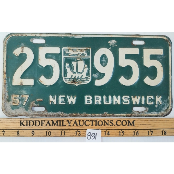1957 NEW BRUNSWICK LICENSE PLATE