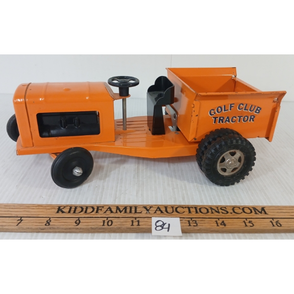 TONKA PRESSED STEEL GOLF CLUB TRACTOR