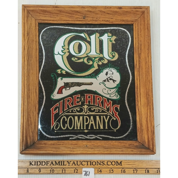COLT FIREARMS CO. FRAMED BAR MIRROR 