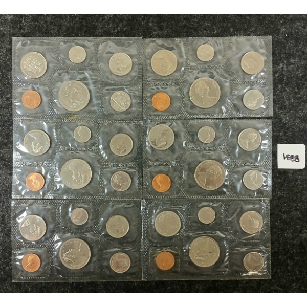 LOT OF 6 - 1968-1977 RCM UNCIRCULATED PROOF SETS