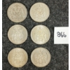 Image 1 : LOT OF 6 - 1959-1966 CDN 50 CENT SILVER COINS