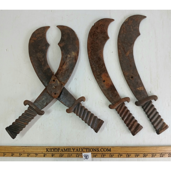 LOT OF 2 - CROSSED SWORDS WALL HANGINGS