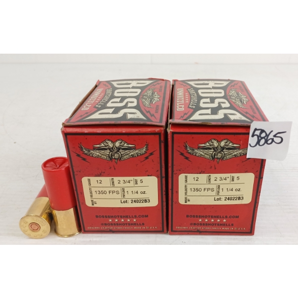AMMO: 50X BOSS 12GA - 2-3/4IN - #5 SHOT