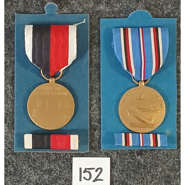LOT OF 2 - WWII U.S. ARMY OF OCCUPATION & AMERICAN CAMPAIGN MEDALS