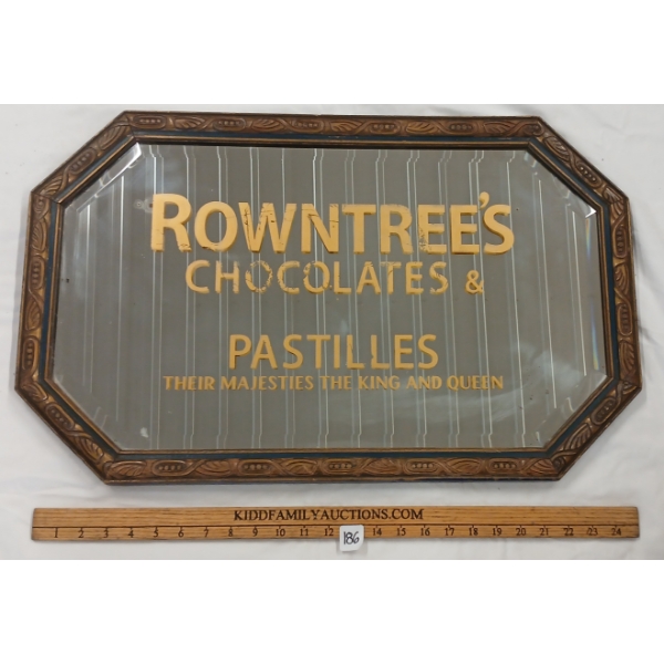 ROWNTREE'S CHOCOLATES & PASTILLES FRAMED MIRROR SIGN