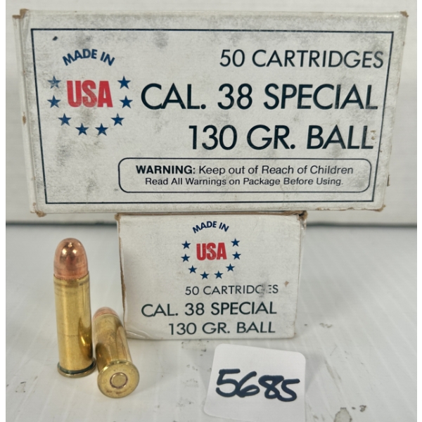 AMMO: 100X WINCHESTER .38 SPL - 130 GR FMJ