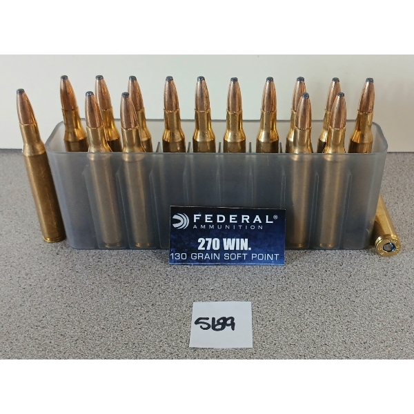 AMMO: 16X FEDERAL .270 WIN - 130GR - SP - FACTORY LOADS 