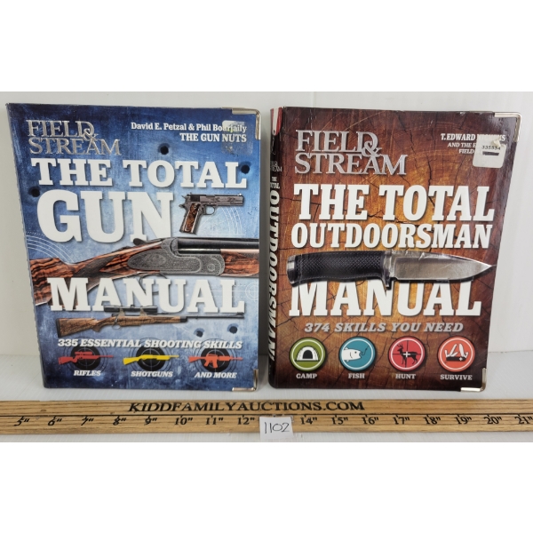 LOT OF 2 - FIELD & STREAM "THE TOTAL OUTDOORSMAN MANUAL" & "THE TOTAL GUN MANUAL" PUBLICATIONS