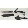 Image 2 : LOT OF 2 - THROWING AXE & HUNTING KNIFE W/ SHEATHS
